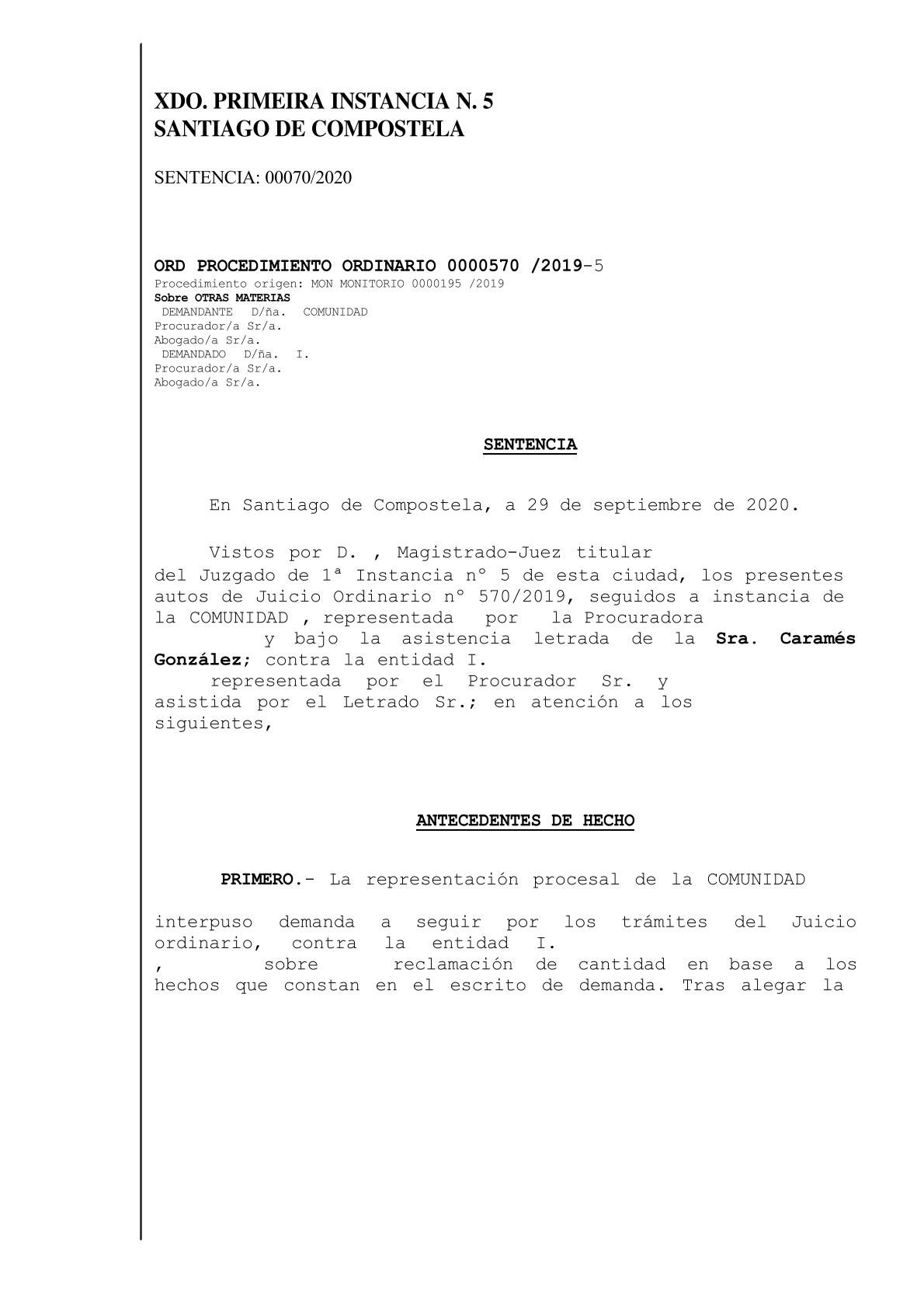 Sentencia Comunidad de Propietarios
